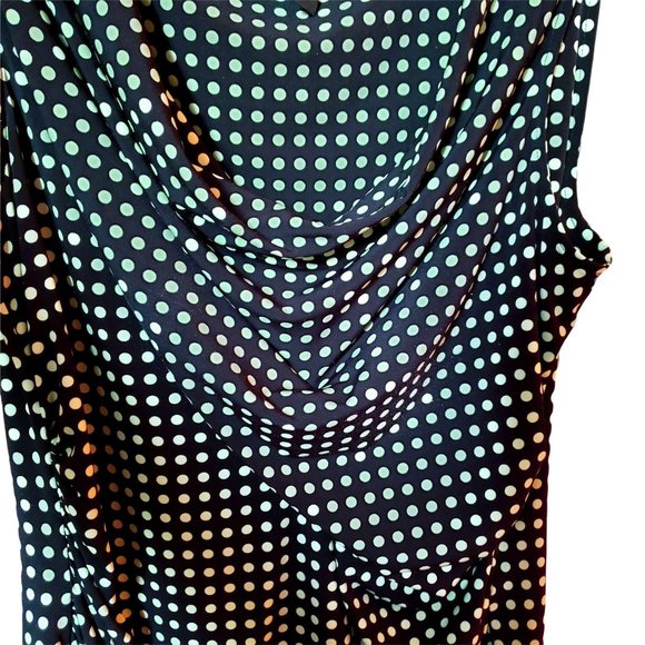 Alfani Tank Top Black with Green Polka Dots - Picture 3 of 11